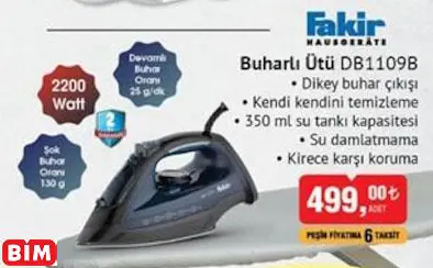 FAKİR BUHARLI ÜTÜ DB1109B FAKİR BUHARLI ÜTÜ DB1109B